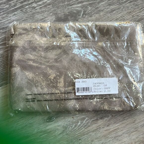 Kim and Zozi Hip Clutch Gray Neon Band & Feathers - Picture 2 of 6